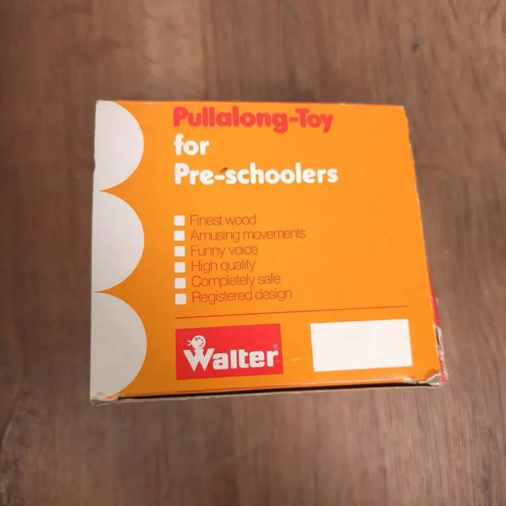 Walter Spielwaren Wooden Pull Along Toy Bundle Frog + Caterpillar West Germany‎